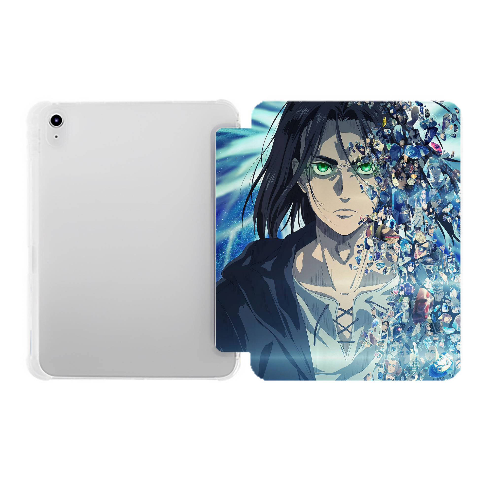 （画像用） 進撃の巨人 Attack on Titan IPad ケース ペン収納付き 三つ折りスタンド PUレザー×シリコン 対応機種9.5/10.5/10.9インチ